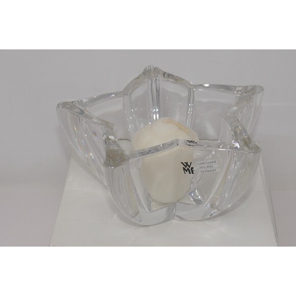 WMF 24% Lead Crystal Starflower Floral Flower Votive Candle Holder - Picture 2 of 11